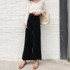 9006 high waist strap wide leg knitted pants