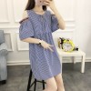 576 off shoulder fashion embroidery stripes dress