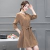 0819 plus size simple color dress