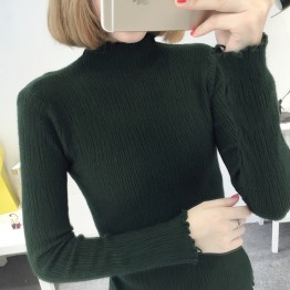 8085 slim high collar Korean long sleeve sweater