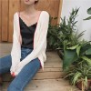 1149 fashion V-neck holes loose knitted cardigan