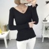 8075 Korean V-neck women's sexy slim sweater