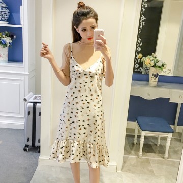 7166 # summer new women's dress skirt chiffon dress