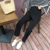 3095 high waist loose split hooded nine points casual pants