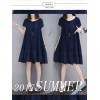 2017 summer new loose large A-line doll skirt solid color art dress