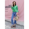 Student burr straight loose nine points high waist Harlan wide leg pants BF wind was thin casual jeans female # 9009