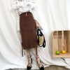 997 autumn solid color loose waist knitted wool skirt