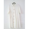 A318 summer retro chic preppy style pure color single-breasted lapel dress