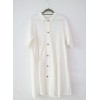 A318 summer retro chic preppy style pure color single-breasted lapel dress