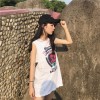 Korean fashion students sleeveless T-shirt printing vest 2107