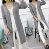 8004 autumn and winter pure color pocket loose cardigan sweater coat