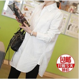 1515 autumn new white shirt women's long-sleeved Korean fashion casual cotton and linen shirt