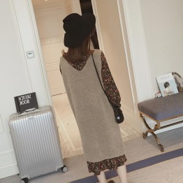 6495 Korean fashion long vest sweater