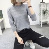 8071 # real shot autumn and winter new women Korean sweater women wave bottoming shirt head Slim thin sweater