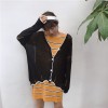 1149 fashion V-neck holes loose knitted cardigan