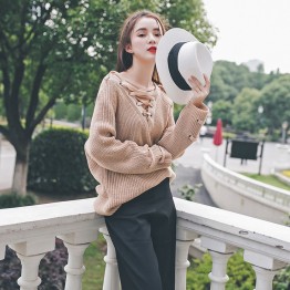 Autumn and winter Korean fashion thick needle ulzzang loose knit sweater 2070#