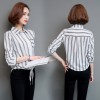 2038 stripes bottoming fashion large size long sleeve casual shirt