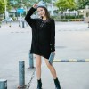 181 Korean fashion long loose V collar personalized sweater