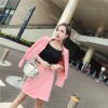 8502 Korean fashion slim denim short jacket with high waist skirt