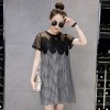 European station summer of the new fight net yarn lattice large skirt loose high waist dress