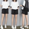 5623 Korean fashion loose color matching shirt with shorts