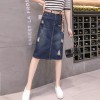 8831 letter hole leisure denim skirt