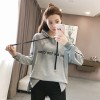 6089 hooded casual fall long sleeves wide open sweatshirt