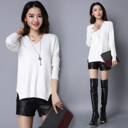 2017 autumn and winter new large size loose sets of thickening sweater women 's winter sweater shirt 8067