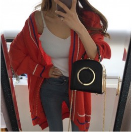 Korean fashion loose casual knit cardigan sweater coat