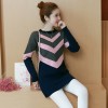 8049 # real autumn and winter new models in the long sweater loose large size of women fat mm was thin sets of bottoming shirt