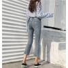 2017 new trousers gap wash washed white jeans women self-cultivation wild nine cents straight straight pants 638