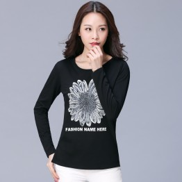 1181 Large size women's long sleeve round neck shirt