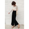 9006 high waist strap wide leg knitted pants