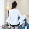 1008 new women's ladies temperament pure color boat neck shirt