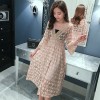 1790 # early autumn Korean version of the lace V-neck lace pregnant women dress (with tube top)