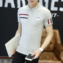 Men's summer collar collar short sleeve t-shirt male lapel collar Paul Slim Korean youth lead cotton Polo shirt 2093