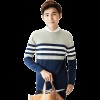 M842 Korean stripes round neck stretch men's sweaters