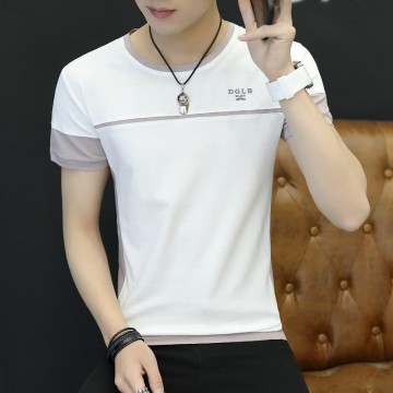 2017 summer new men's short-sleeved T-shirt Slim round neck tonic striped cotton bottoming shirt half-sleeved men 1011