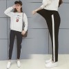 Pregnant women fall and winter leisure care belly pants side white strip pregnant women sports nine pants harem pants 2078