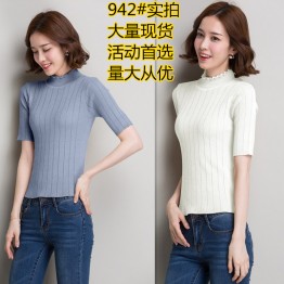 942 Korean version slim thin knitted tops