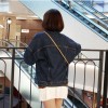 2017 new loose cowboy jacket female Korean version of the bat long-sleeved short section Harajuku retro cowboy shirt # 1605