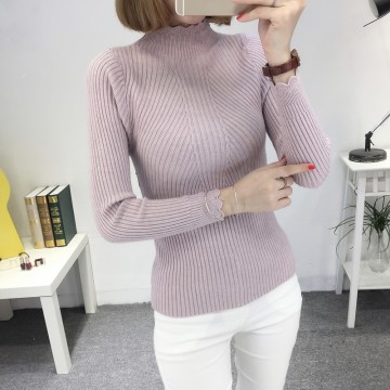 8079 # autumn and winter new slim high collar sweater Korean long-sleeved wild base sweater