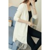 5096 autumn new hem tassel knitted cardigan sweater