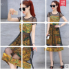 1745 retro floral summer slim temperament grenadine splicing dress