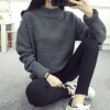 8952 # real shot high collar sweater women loose loose thick winter jacket sweater winter coat autumn and winter