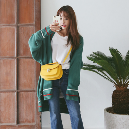 642 Korean fashion loose casual knit cardigan sweater coat