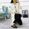 8001 autumn and winter pure color twist loose tassel pocket knitted sweater cardigan coat