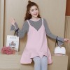 1603 # pregnant women autumn dress Korean cotton stripes stitching long pregnant women tops