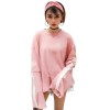 9117 zipper horn long-sleeved fake two-piece t-shirt