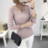 8075 # autumn and winter new women Korean version of the V-neck sweater women's shirt shirt sets of sexy Slim thin sweater